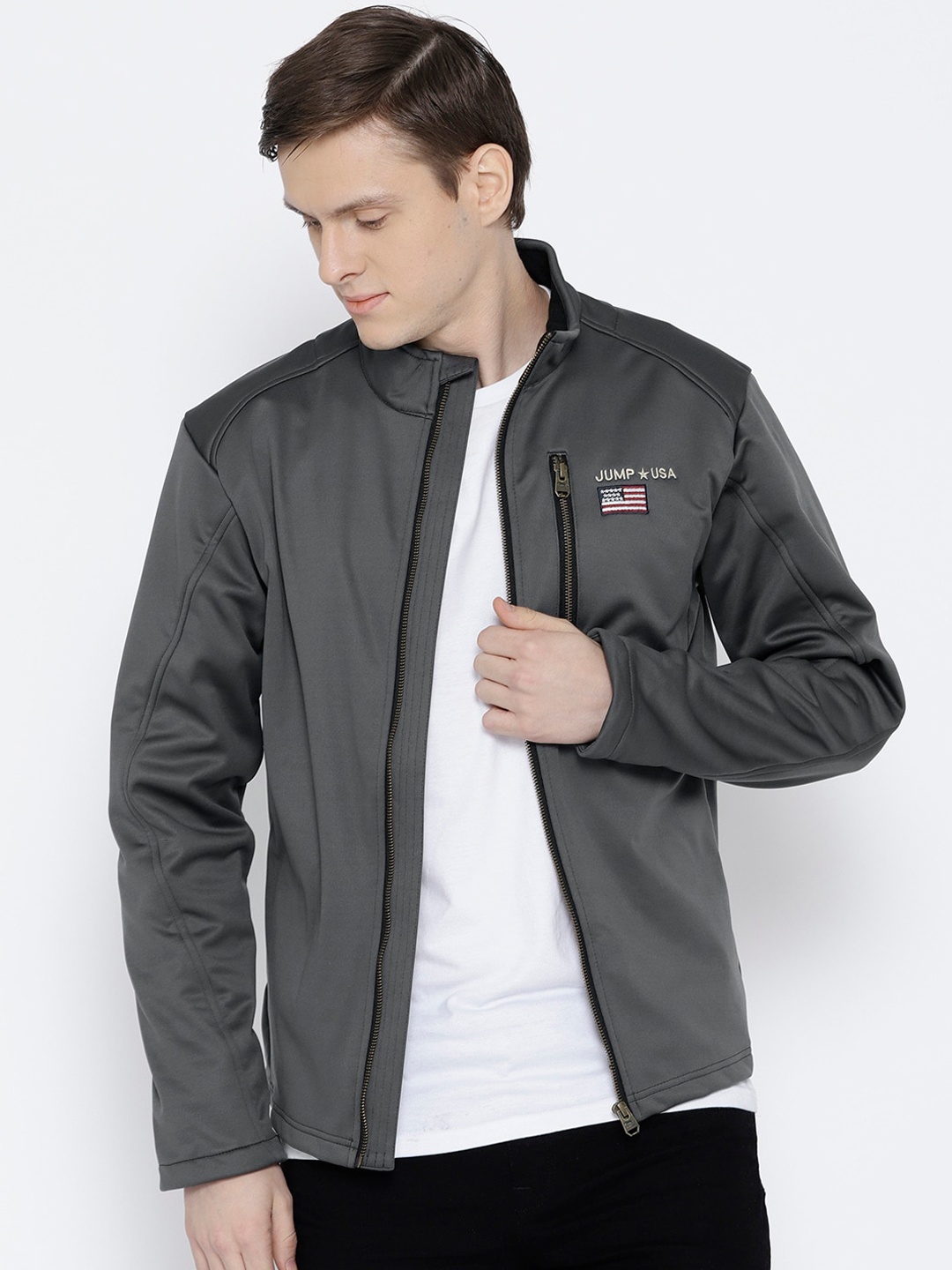 

JUMP USA Men Black Solid Full Sleeves Tailored Jacket