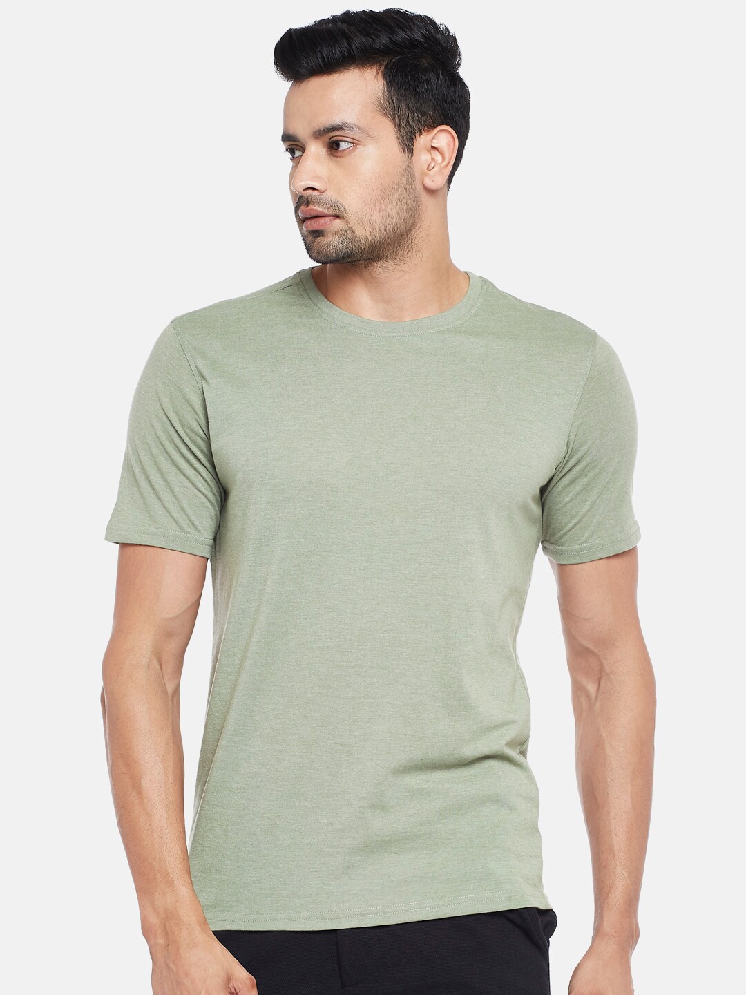 

BYFORD by Pantaloons Men Olive Green T-shirt