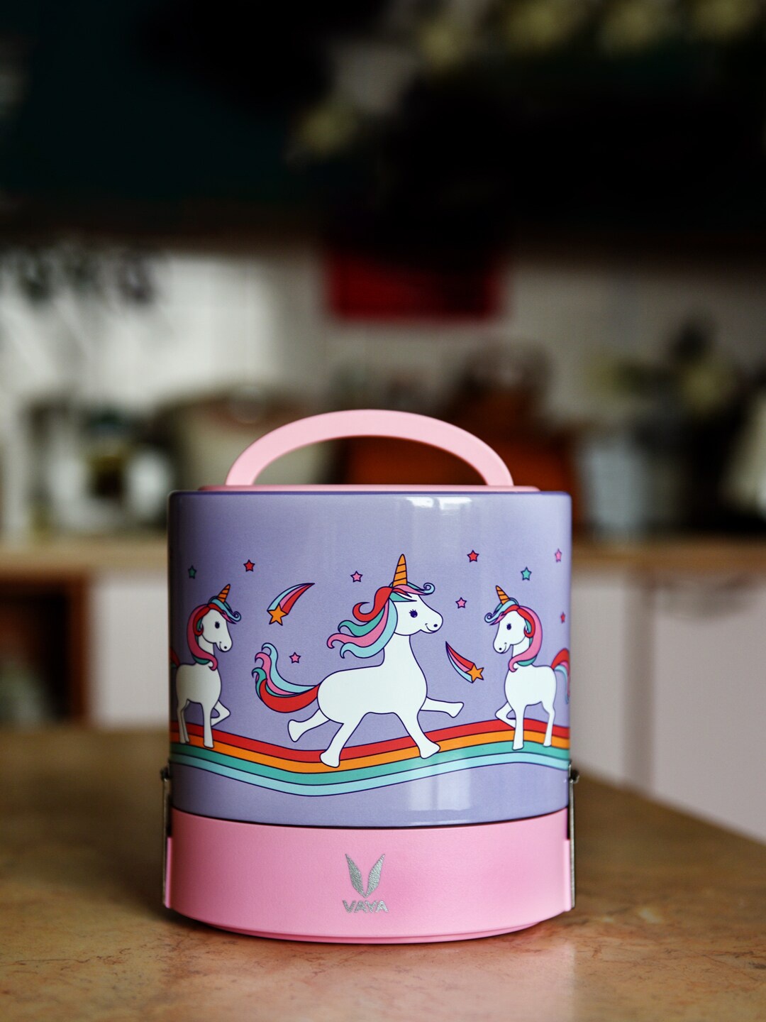 

Vaya Women Pink & Purple Printed Metal Lunch Box