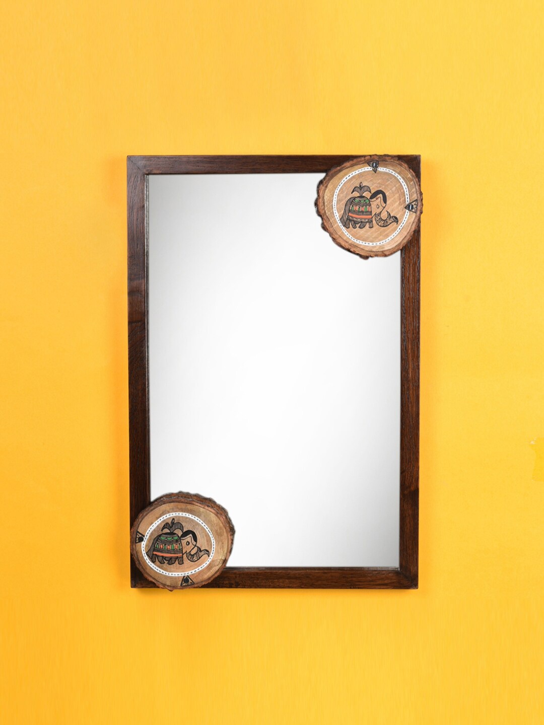 

AAKRITI ART CREATIONS Brown Handcrafted Wall Mirror
