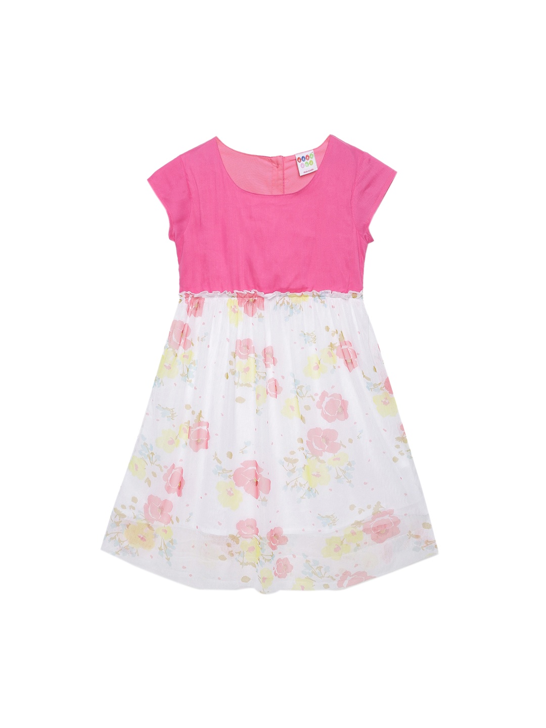 

ZION Girls Pink & White Floral Net Dress