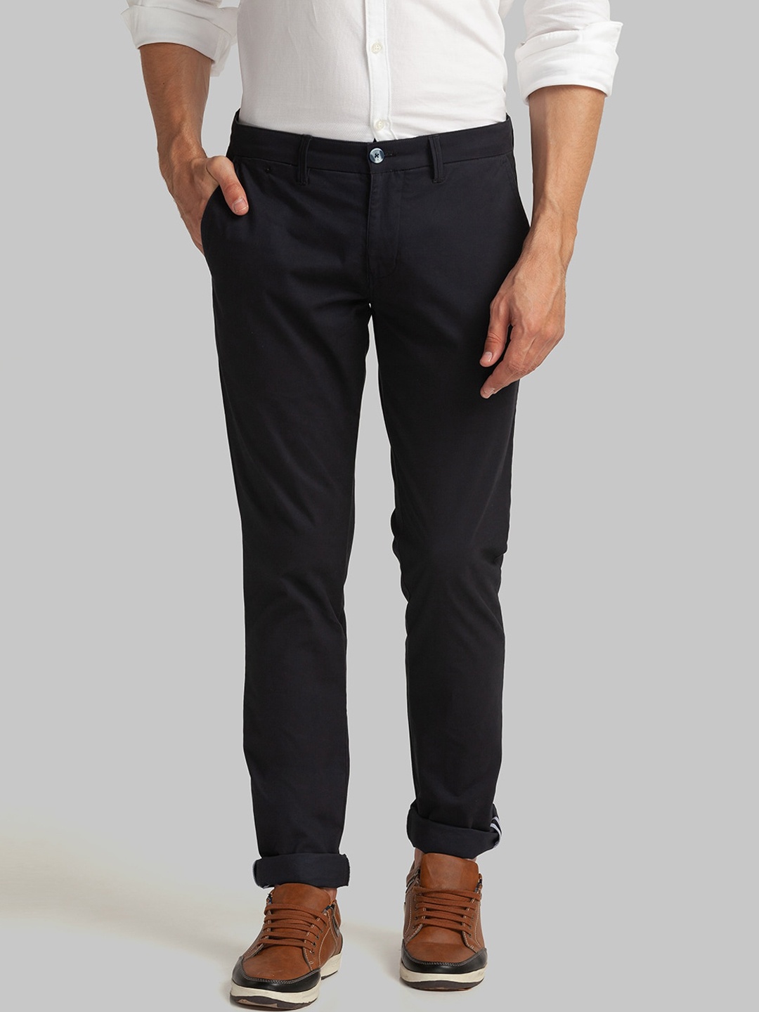 

Parx Men Blue Tapered Fit Trousers