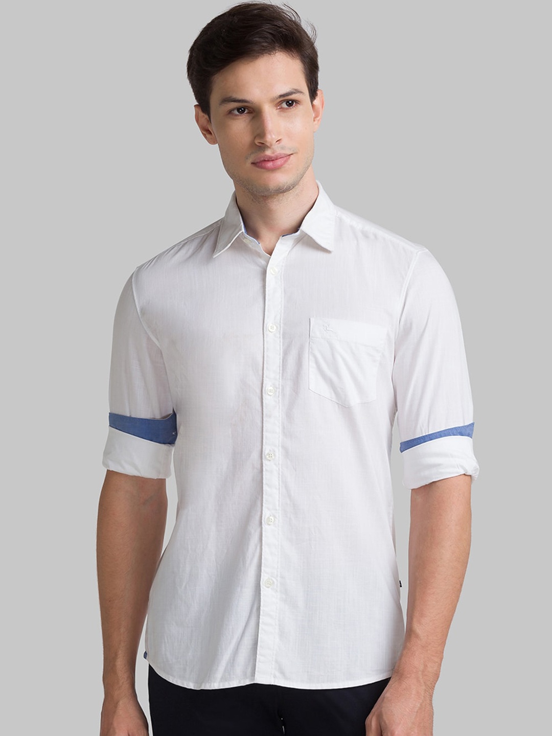 

Parx Men White Slim Fit Opaque Casual Shirt