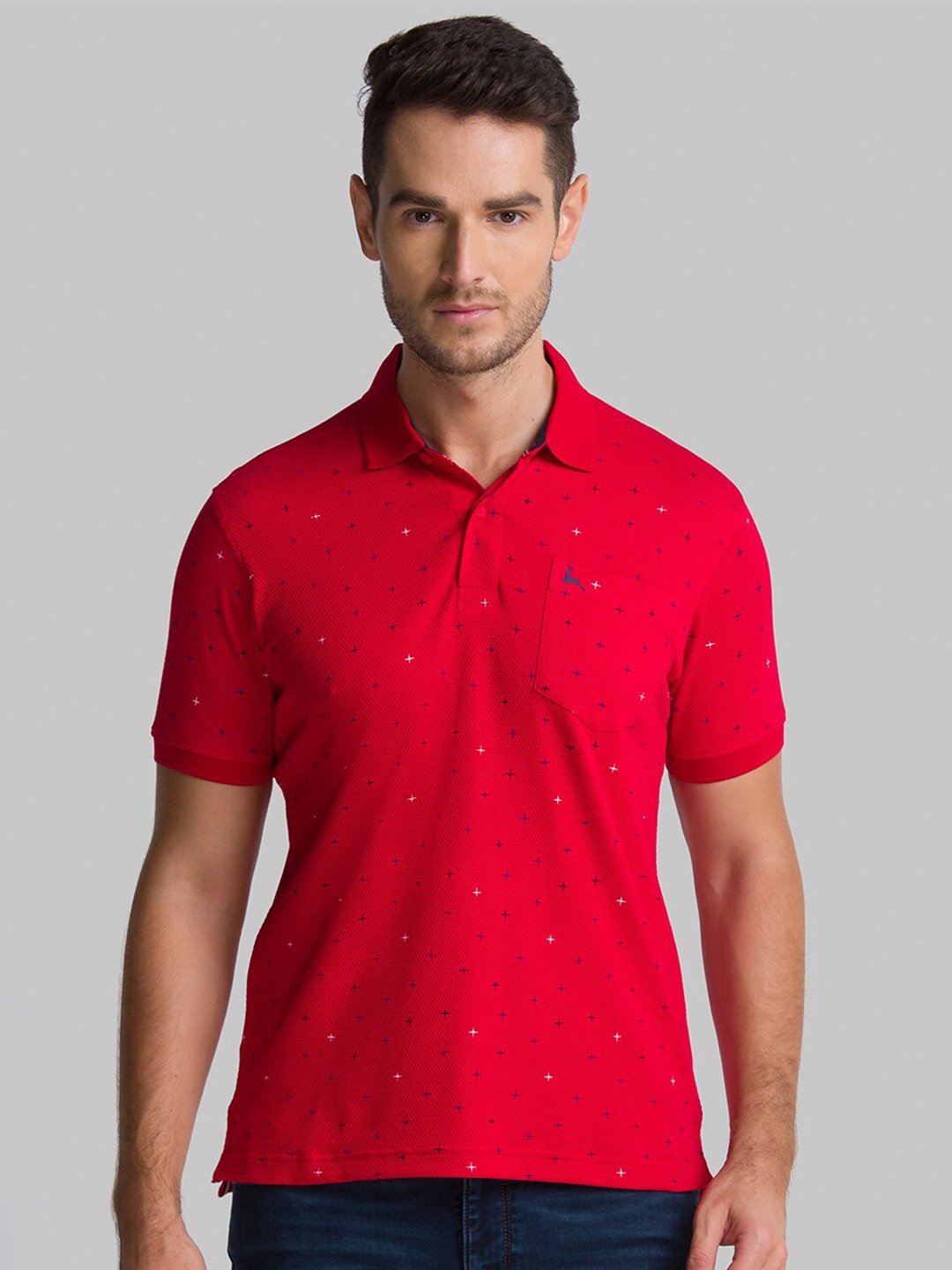 

Parx Men Red Polo Collar CottonT-shirt