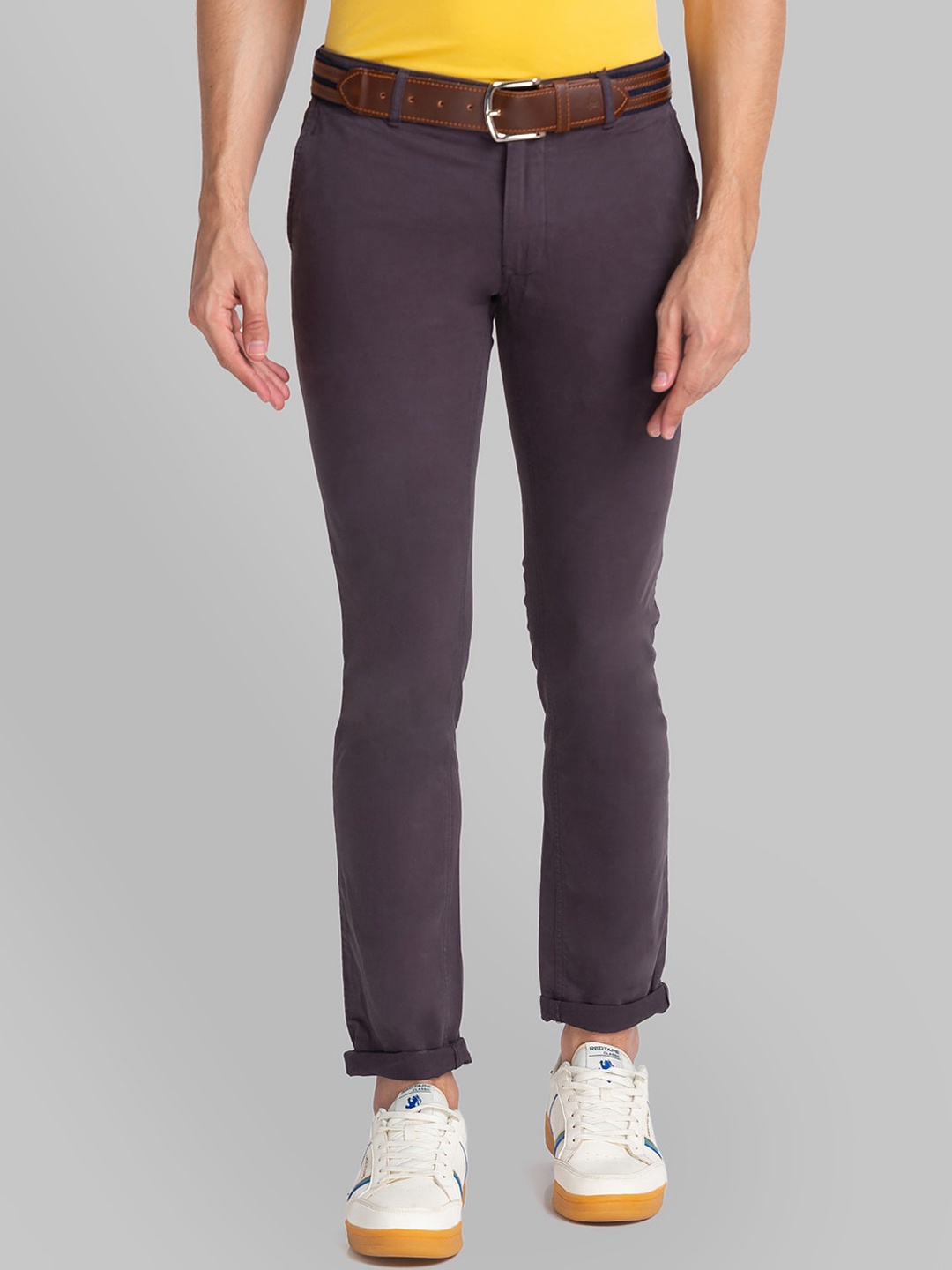 

Parx Men Grey Tapered Fit Trousers