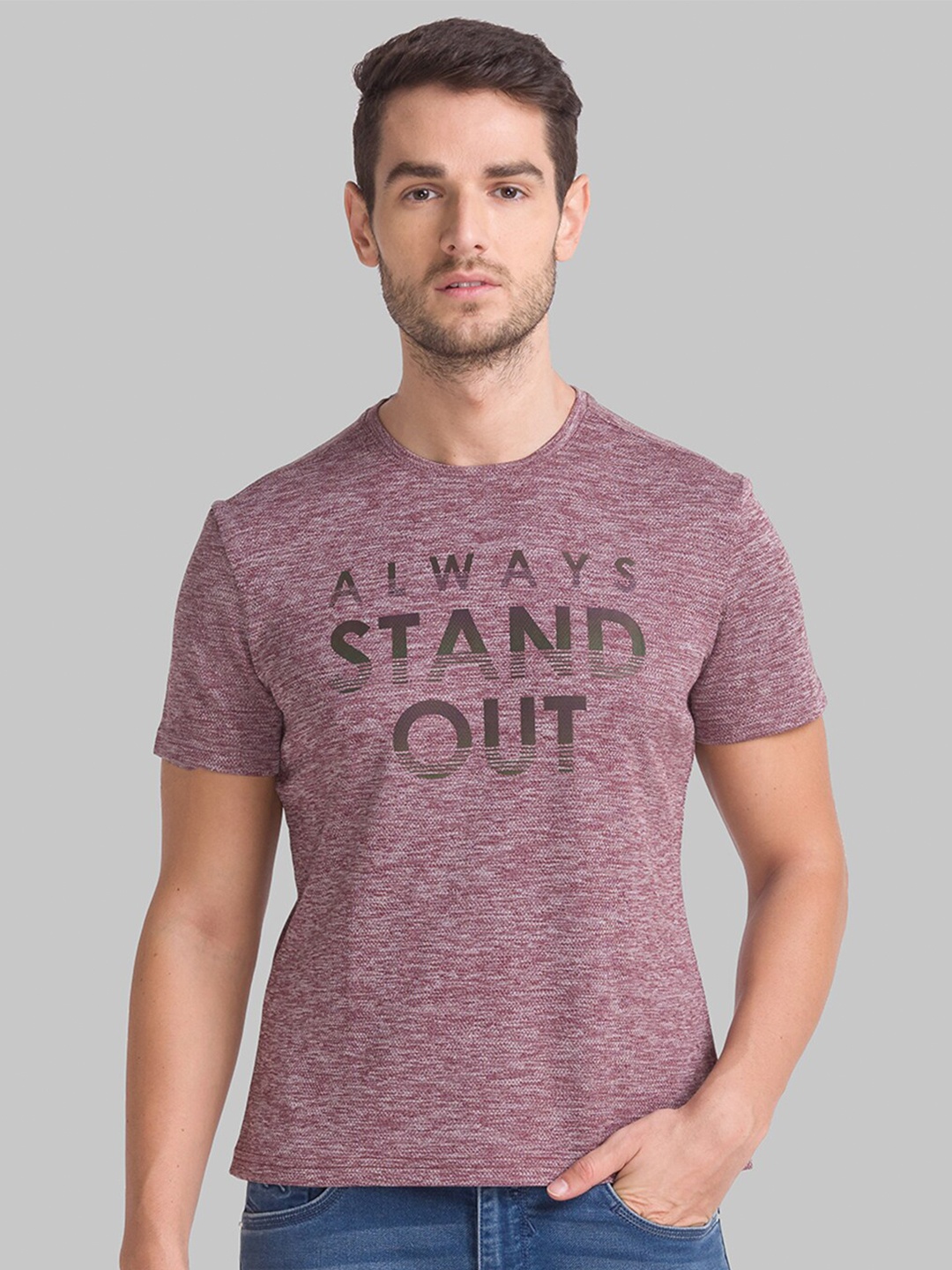 

Parx Men Red Typography Printed T-shirt