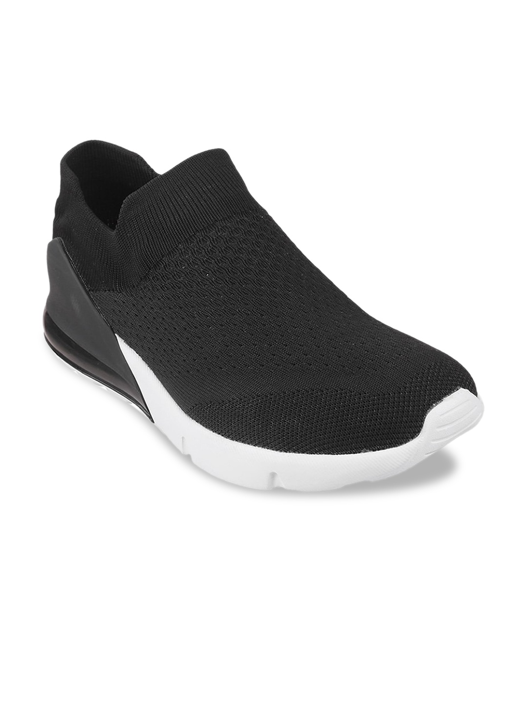 

Metro Men Black Woven Design Slip-On Sneakers