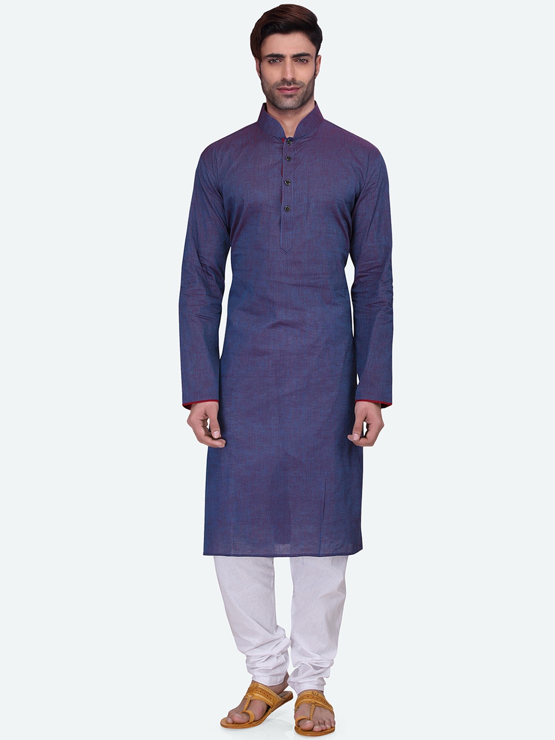 

RG DESIGNERS Men Blue Regular Kurta with Pyjamas Set