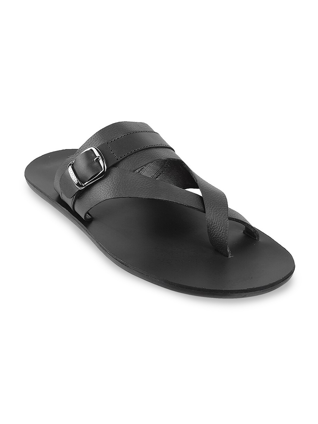 

Mochi Men Black Solid Slip-On Comfort Sandals