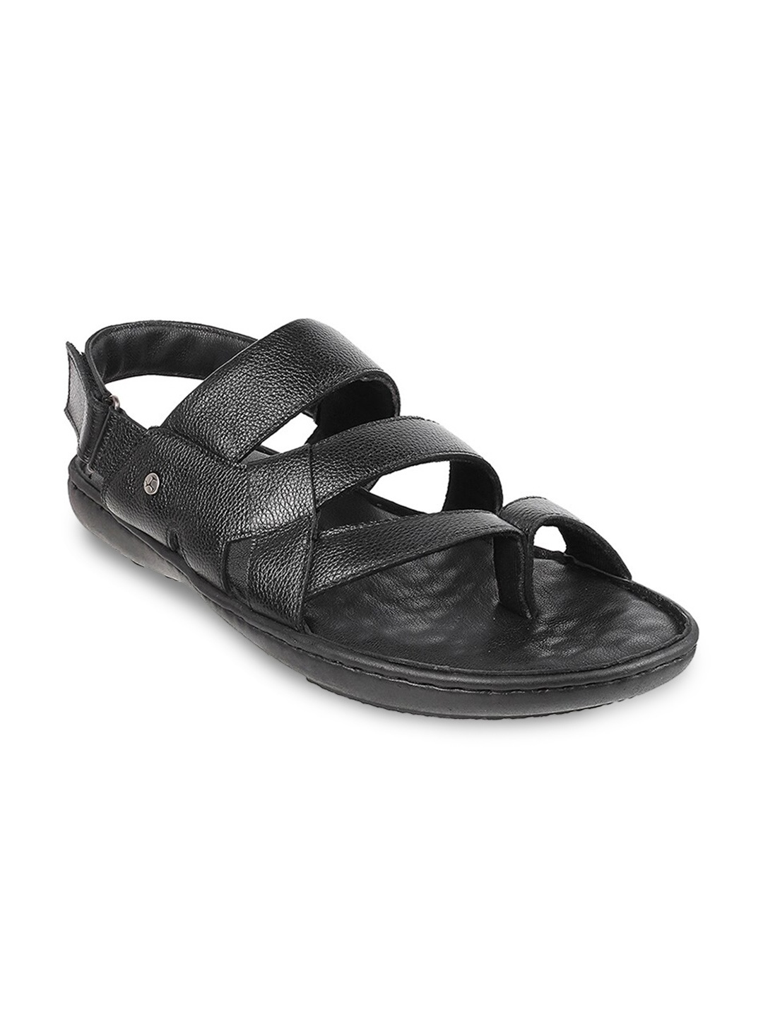 

Mochi Men Black Leather Comfort Sandals