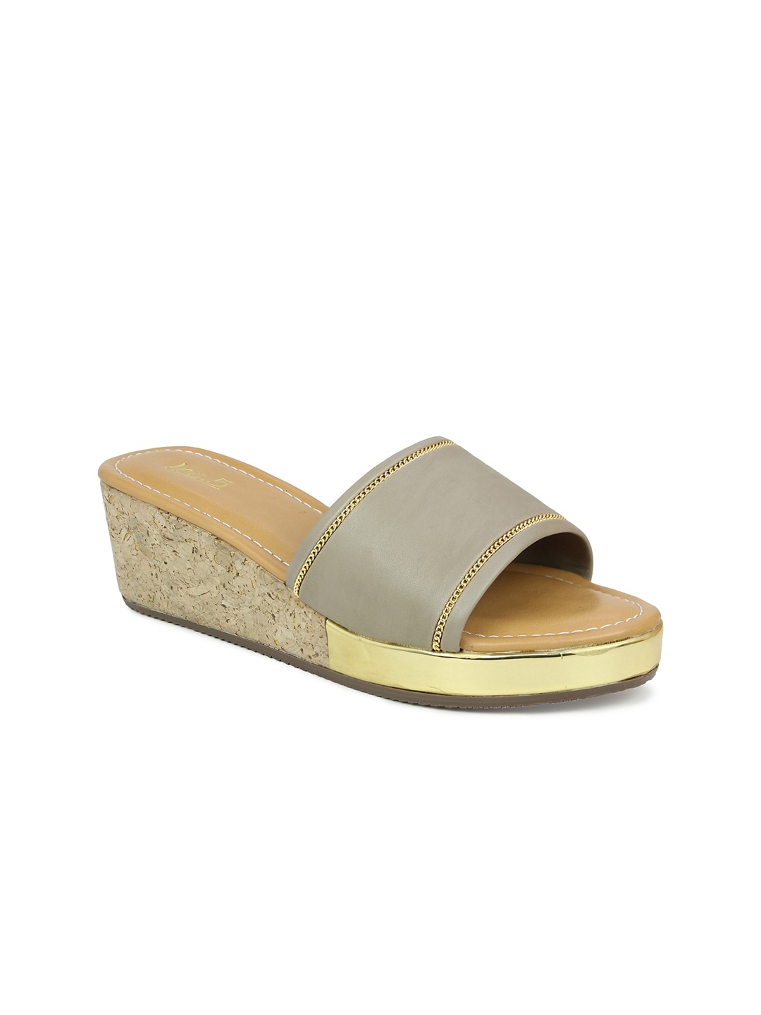 

Inc 5 Grey Striped Flatform Sandals