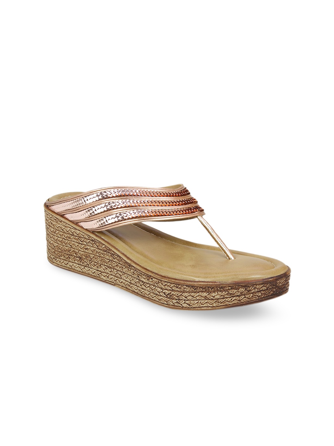 

Inc 5 Women Rose Gold-Toned Embellished Wedges