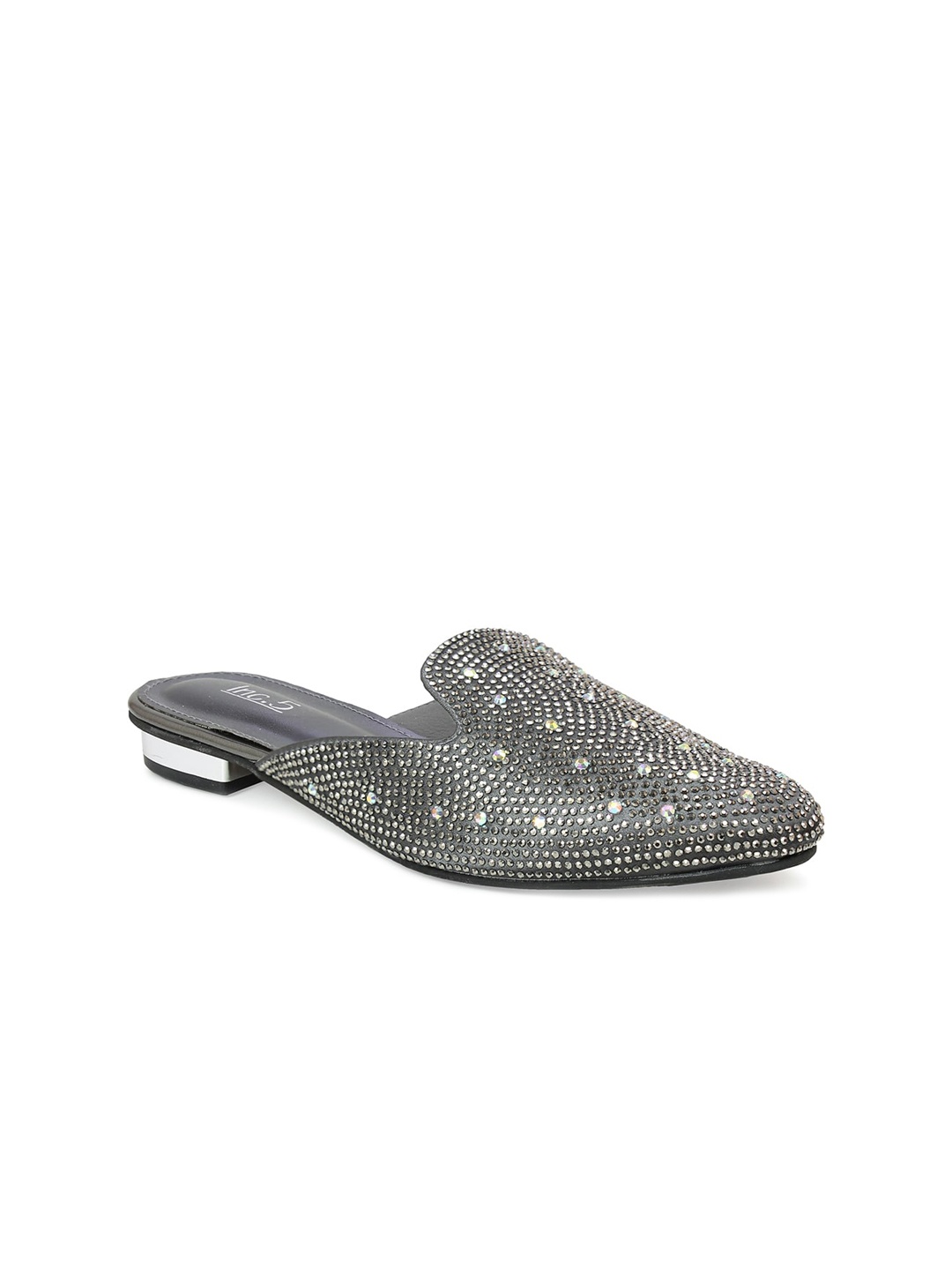 

Inc 5 Grey Embellished Block Mules