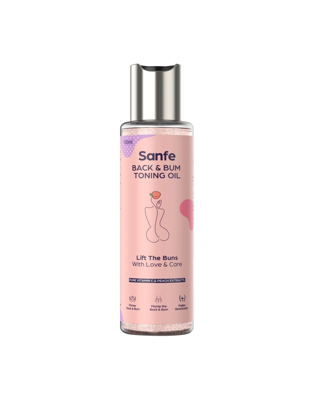 

Sanfe Back & Bum Toning Oil With Peach & Jojoba Extracts - 100 ml, Coral