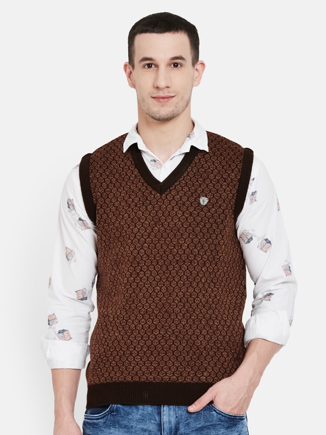 

Duke Men Brown & Black Sweater Vest