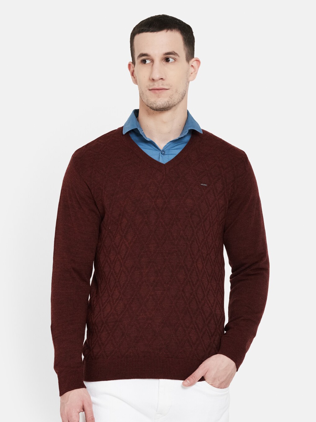 

Duke Men Maroon Full Sleeves Pullover