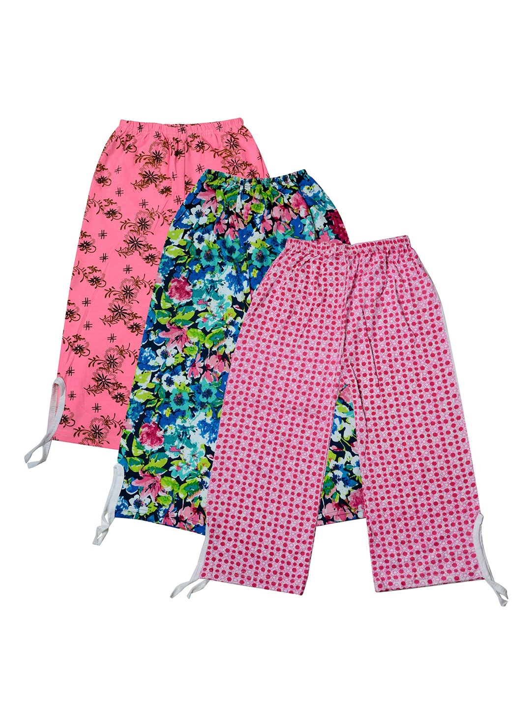 

TINY HUG Girls Pack Of 3 Assorted Printed Lounge Pants