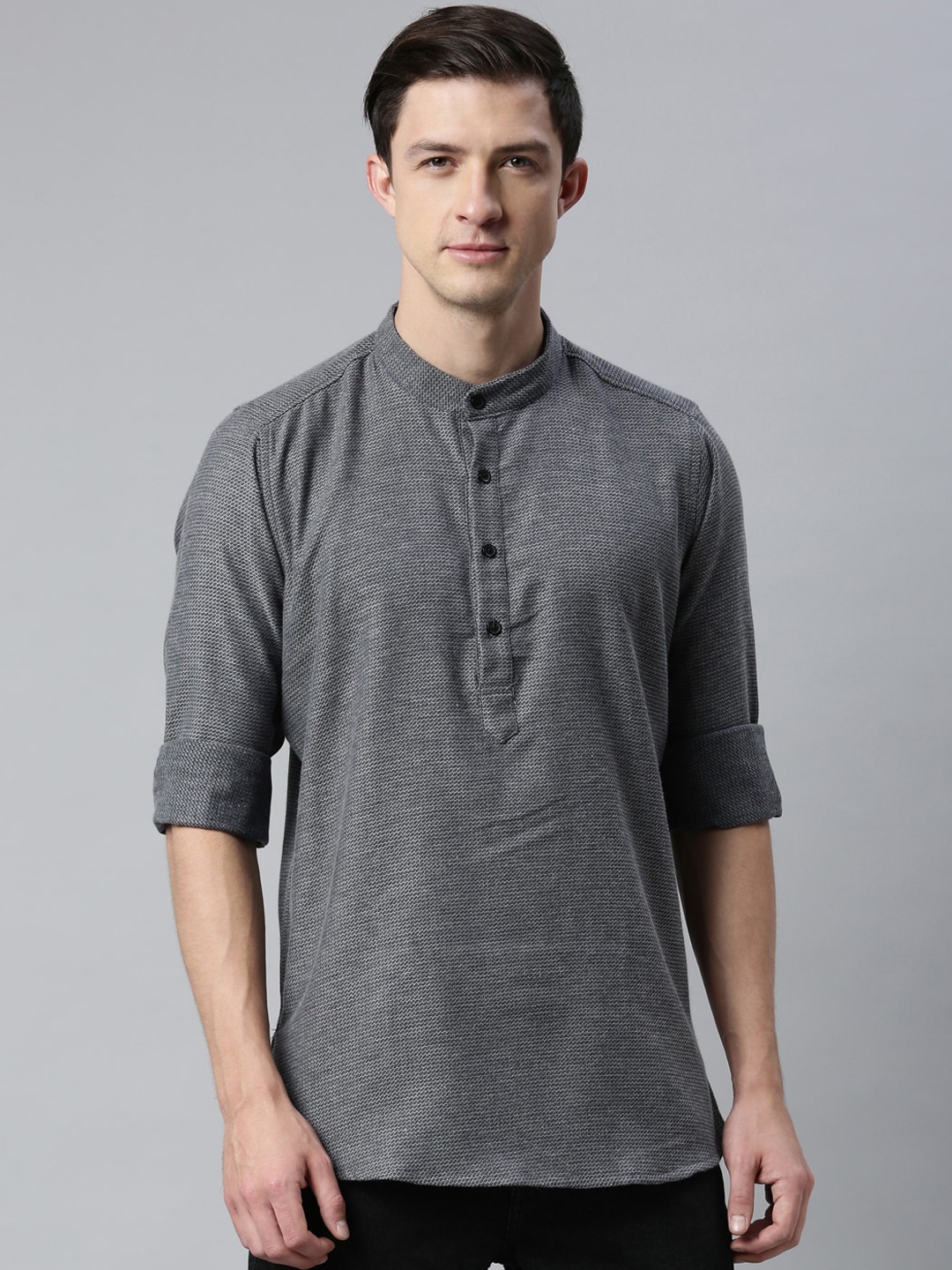 

Cross Court Men Grey Thread Work Kurta