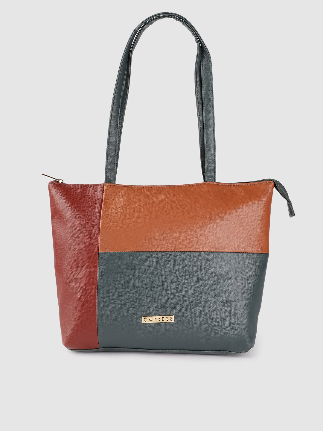 

Caprese Teal Green & Maroon Colourblocked Shoulder Bag