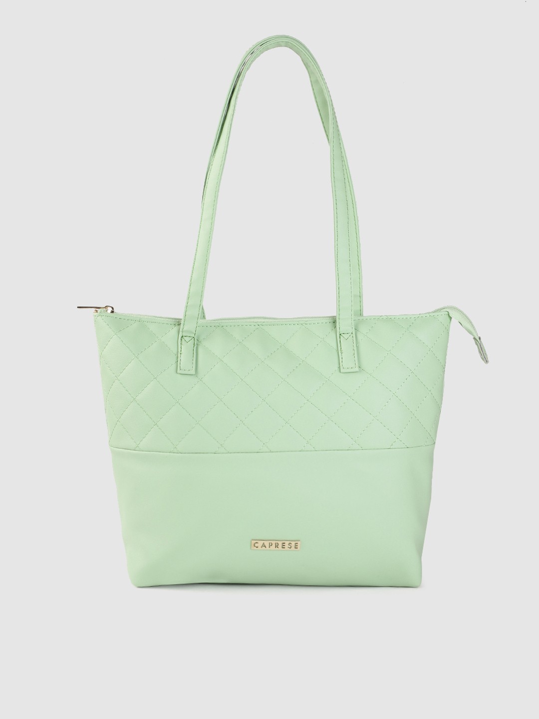

Caprese Sea Green Solid Shoulder Bag with Quilted Detail
