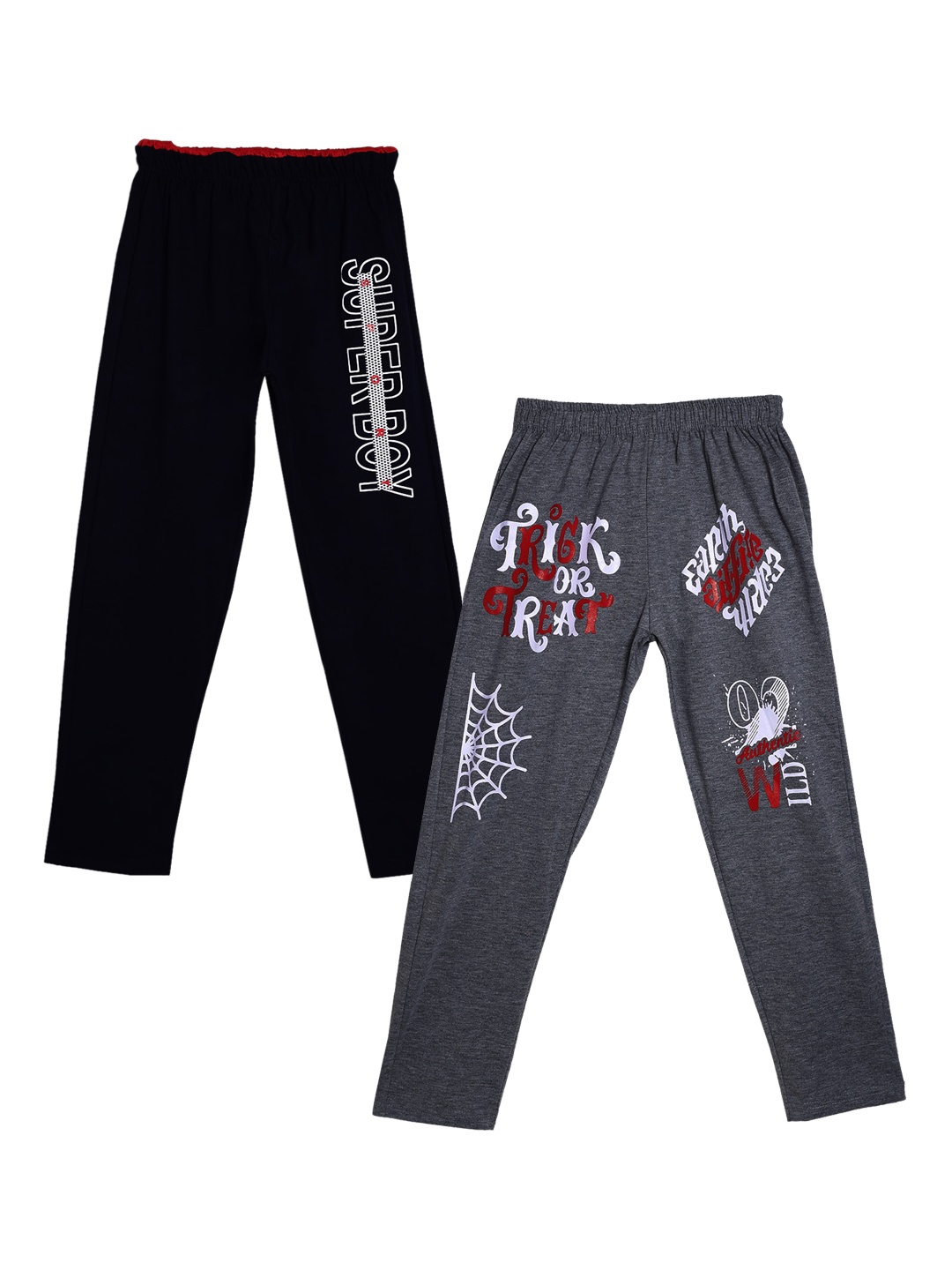 

SWEET ANGEL Boys Pack Of 2 Pure Cotton Straight-Fit Track Pants, Black
