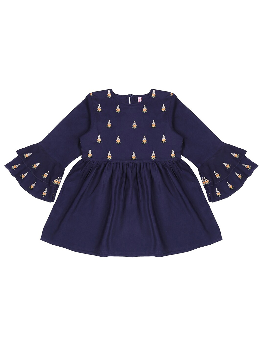 

Ishin Navy Blue Geometric A-Line Top