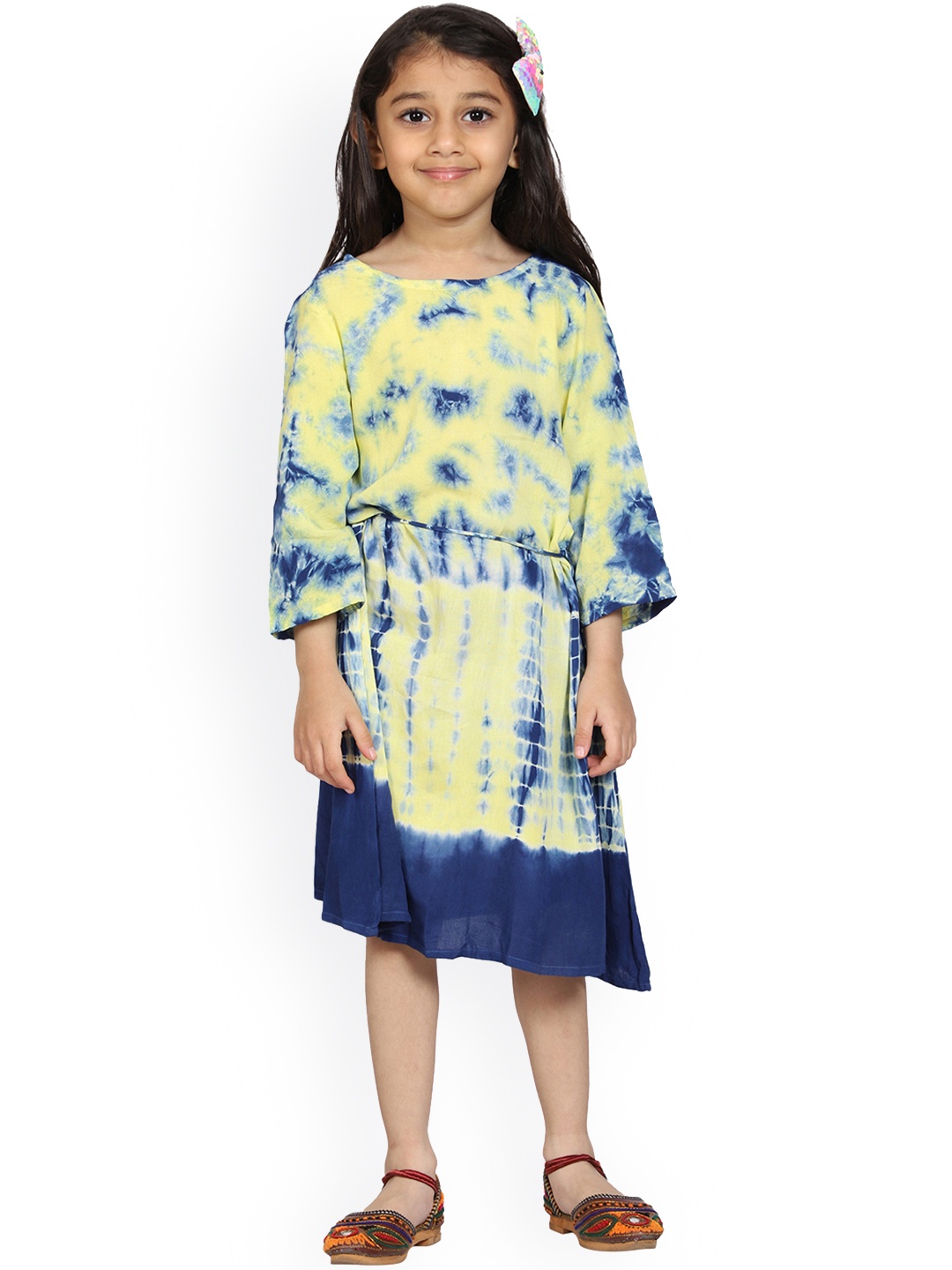 

KiddoPanti Blue Tie and Dye Dyed Dress