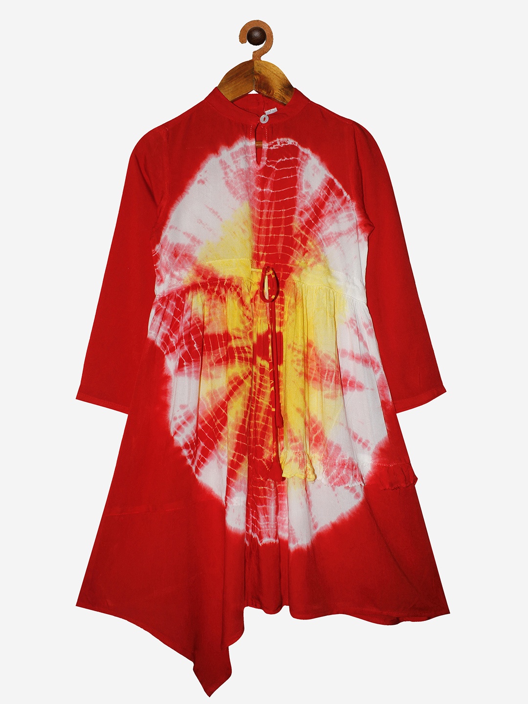 

KiddoPanti Red Tie and Dye Dyed Dress