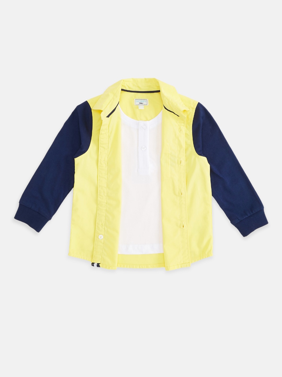 

Pantaloons Baby Boys Yellow Opaque Casual Shirt