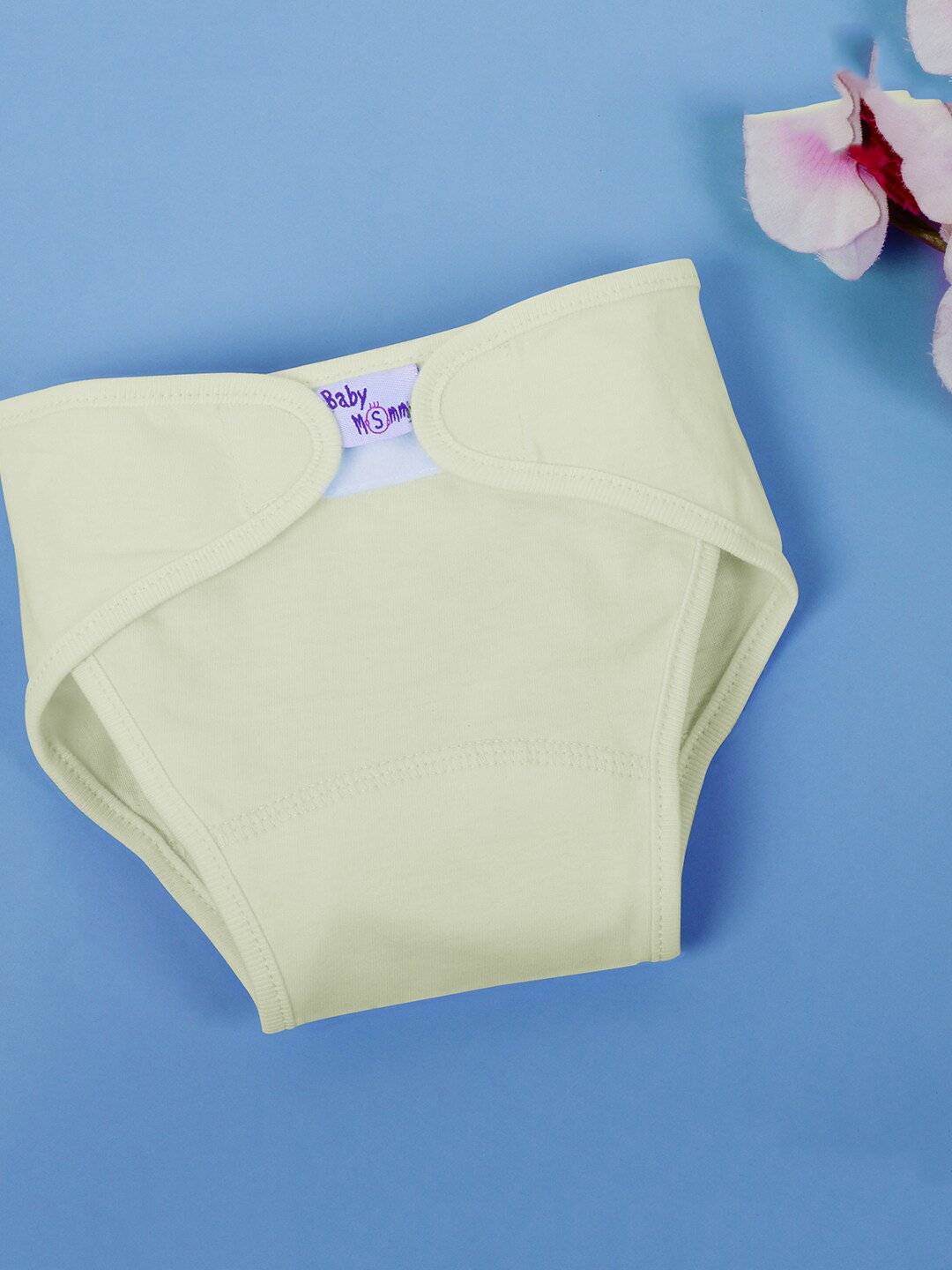 POKORY Infant Kids Pack Of 5 Yellow Solid Pure Cotton Nappy Pads