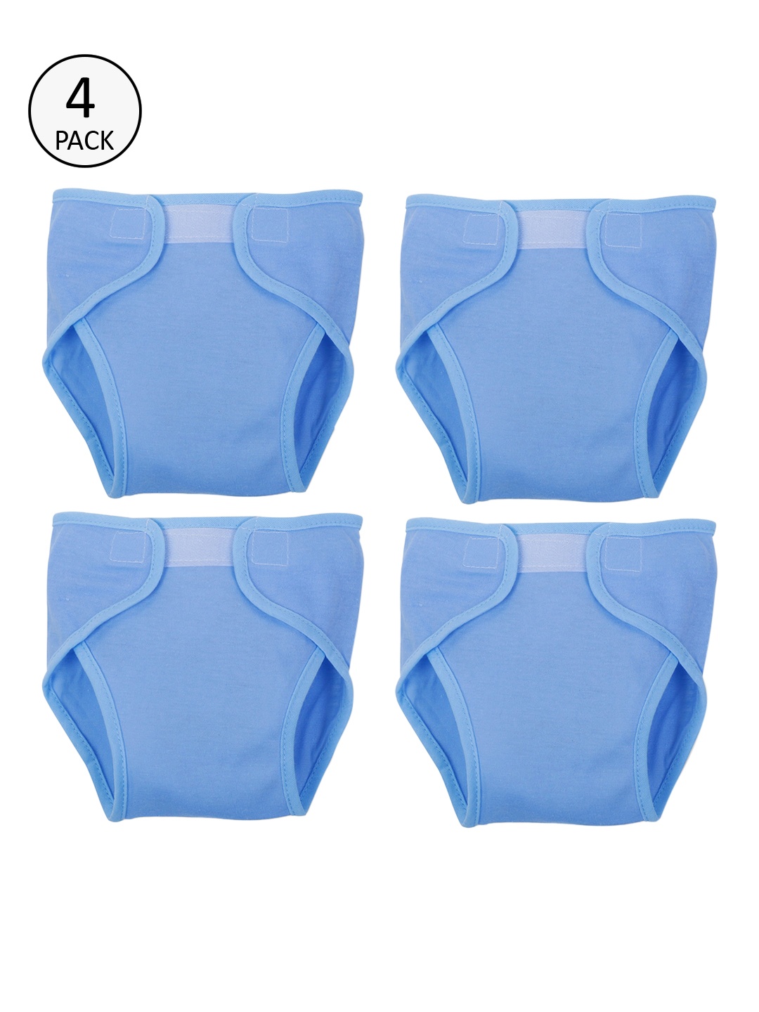 POKORY Infants Kids Pack of 4 Assorted Pure Cotton Nappy Cloth Diaper Langot, Multi