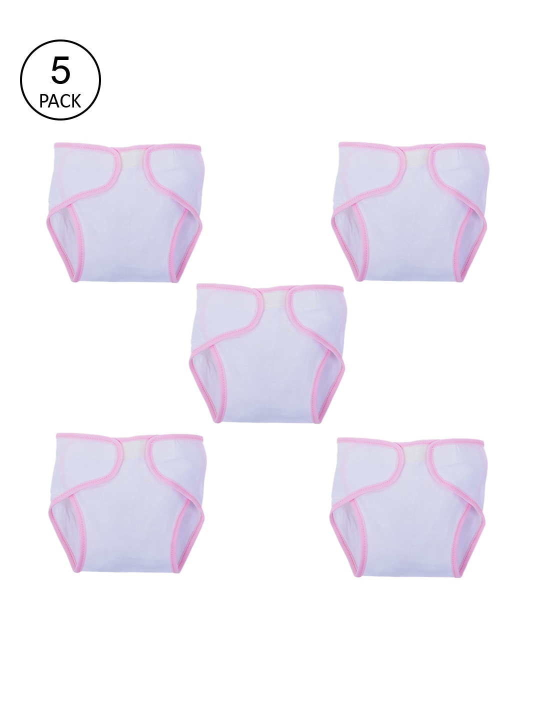 

POKORY Infants Kids Pack of 5 Assorted Pure Cotton Nappy Cloth Diaper