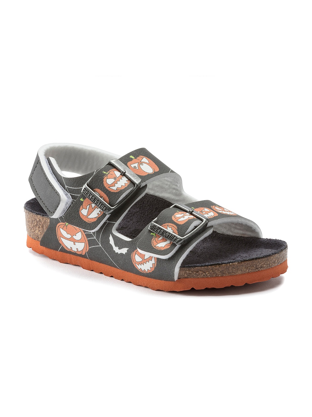 

Birkenstock Milano Halloween Pumpkin Black Narrow Width Birko-Flor With An Ankle Strap