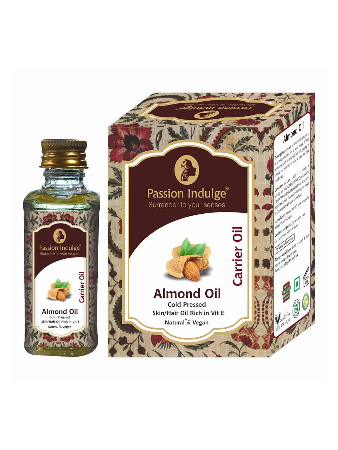 

Passion Indulge Unisex White Natural Pure Almond Carrier Oil - 60ml