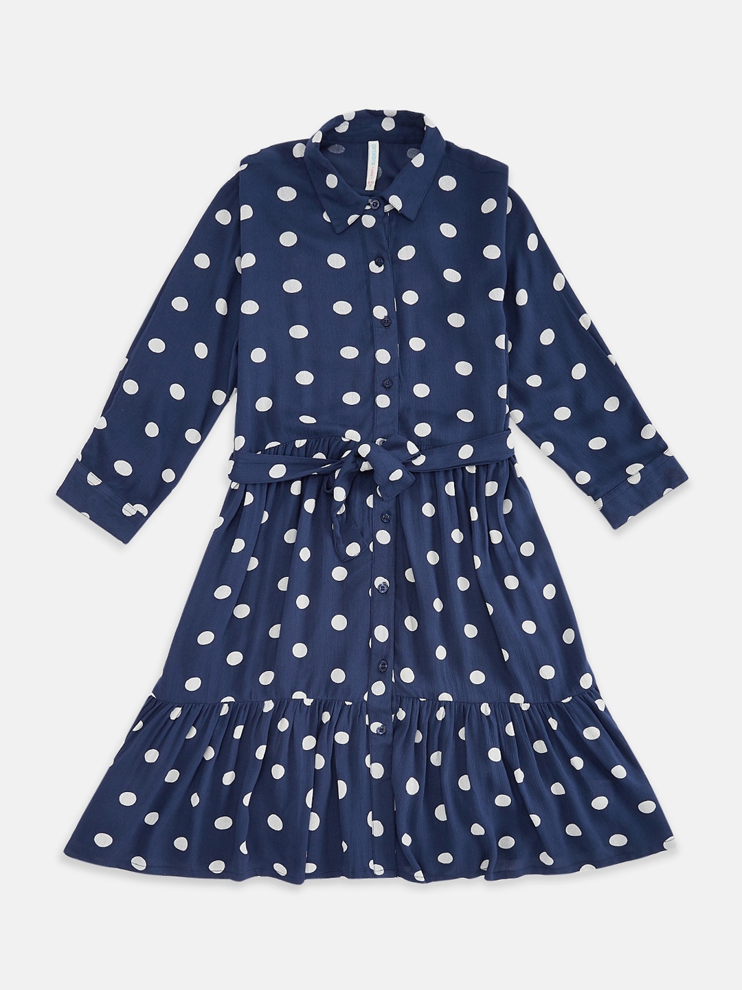 

Pantaloons Junior Navy Blue & White Shirt Dress