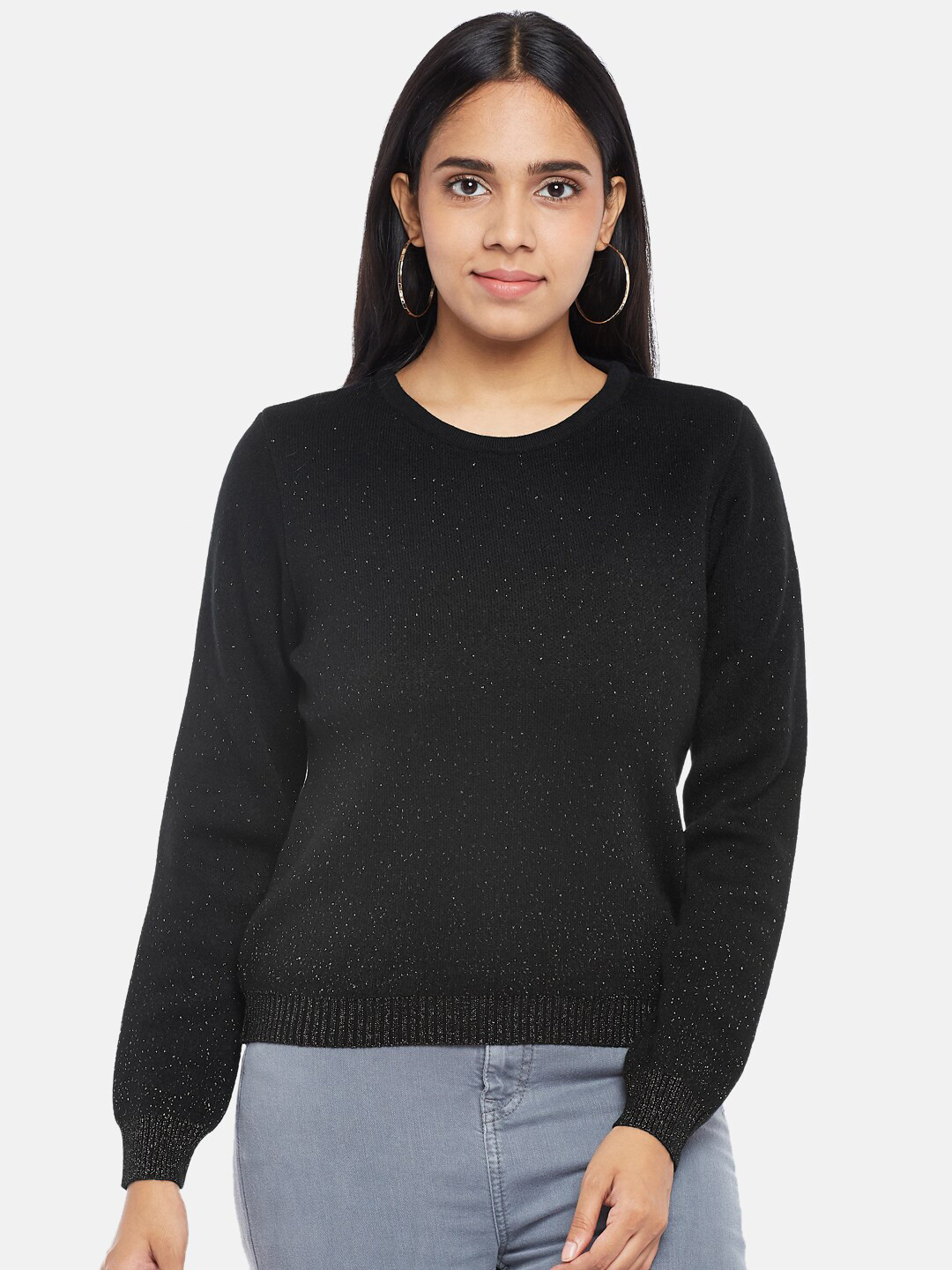 

People Women Black Acrylic Pullover Sweater