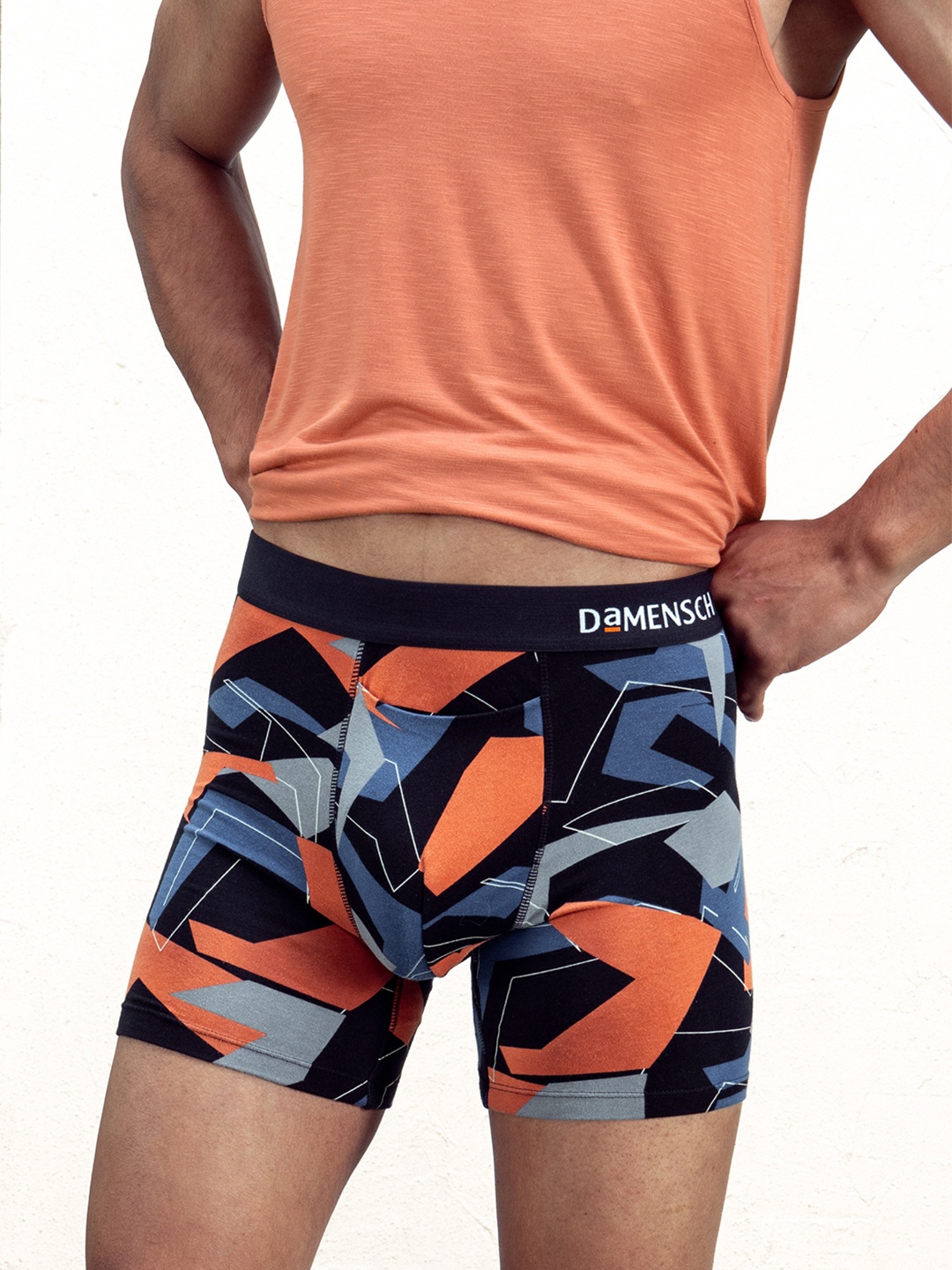 

DaMENSCH DEO-SOFT Printed Premium Egyptian Cotton-Modal Blend Trunk, Black
