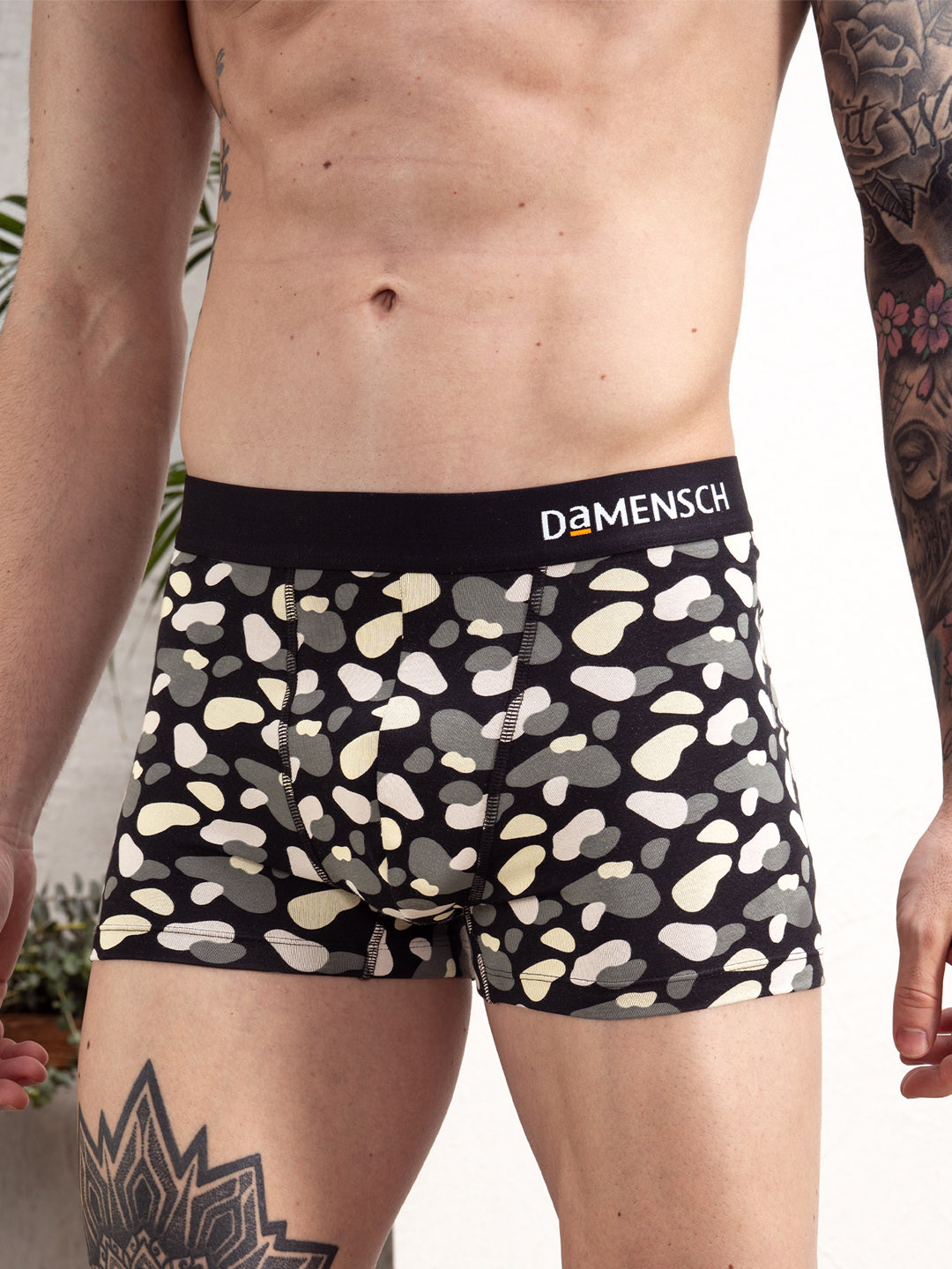 

DaMENSCH DEO-SOFT Printed Premium Egyptian Cotton-Modal Blend Trunk, Black
