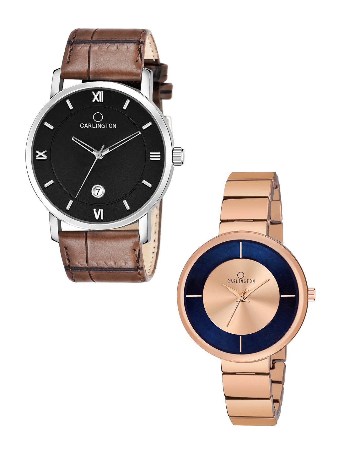 

CARLINGTON Women Multicoloured Dial & Multicoloured Stainless Steel Bracelet Style Straps Analogue Watch, Brown