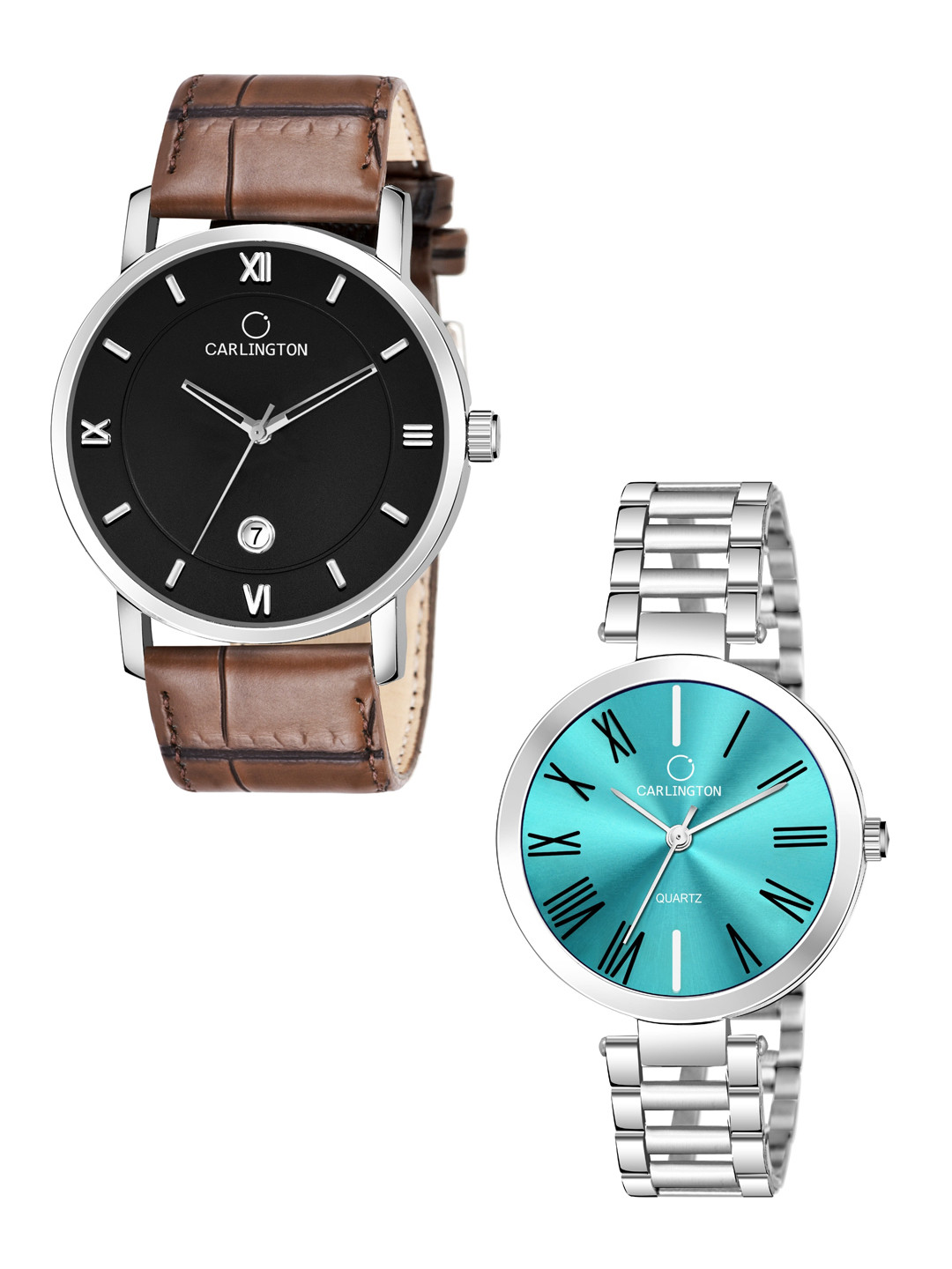 

CARLINGTON Set of 2 Women Analogue Watch Combo G02L Brown - 112 Pastel