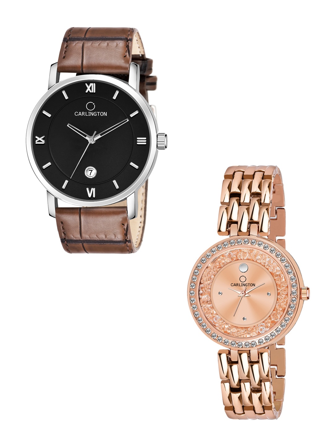 

CARLINGTON Set-2 Women Analogue Watch Combo G02L Brown - Mova-D RoseGold