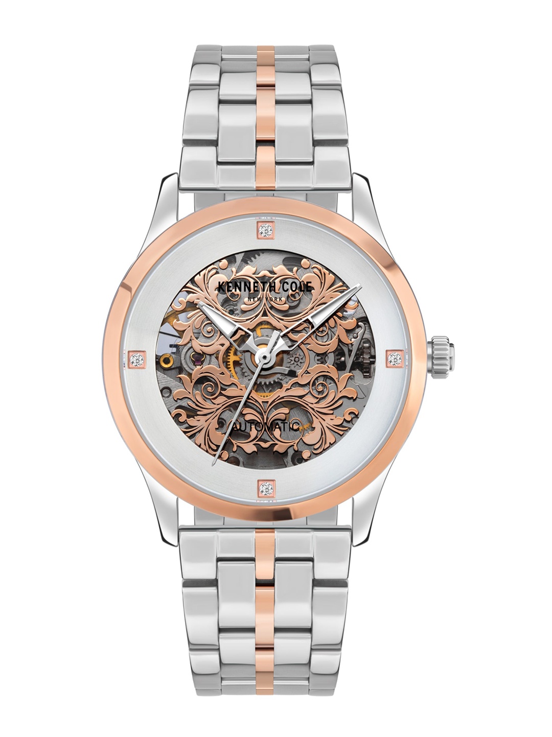 

Kenneth Cole Women Silver-Toned Skeleton Dial Bracelet Style Straps Watch - KCWLL2105402LD