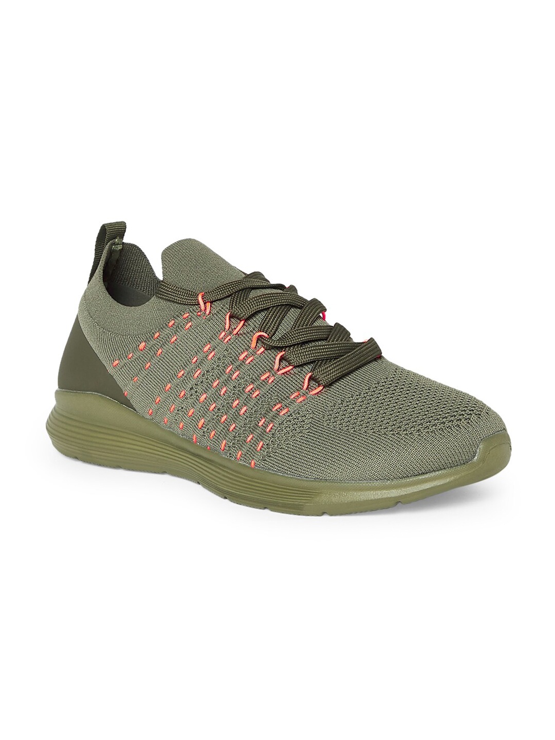 

Ajile by Pantaloons Men Olive & Orange Regular Running Shoes