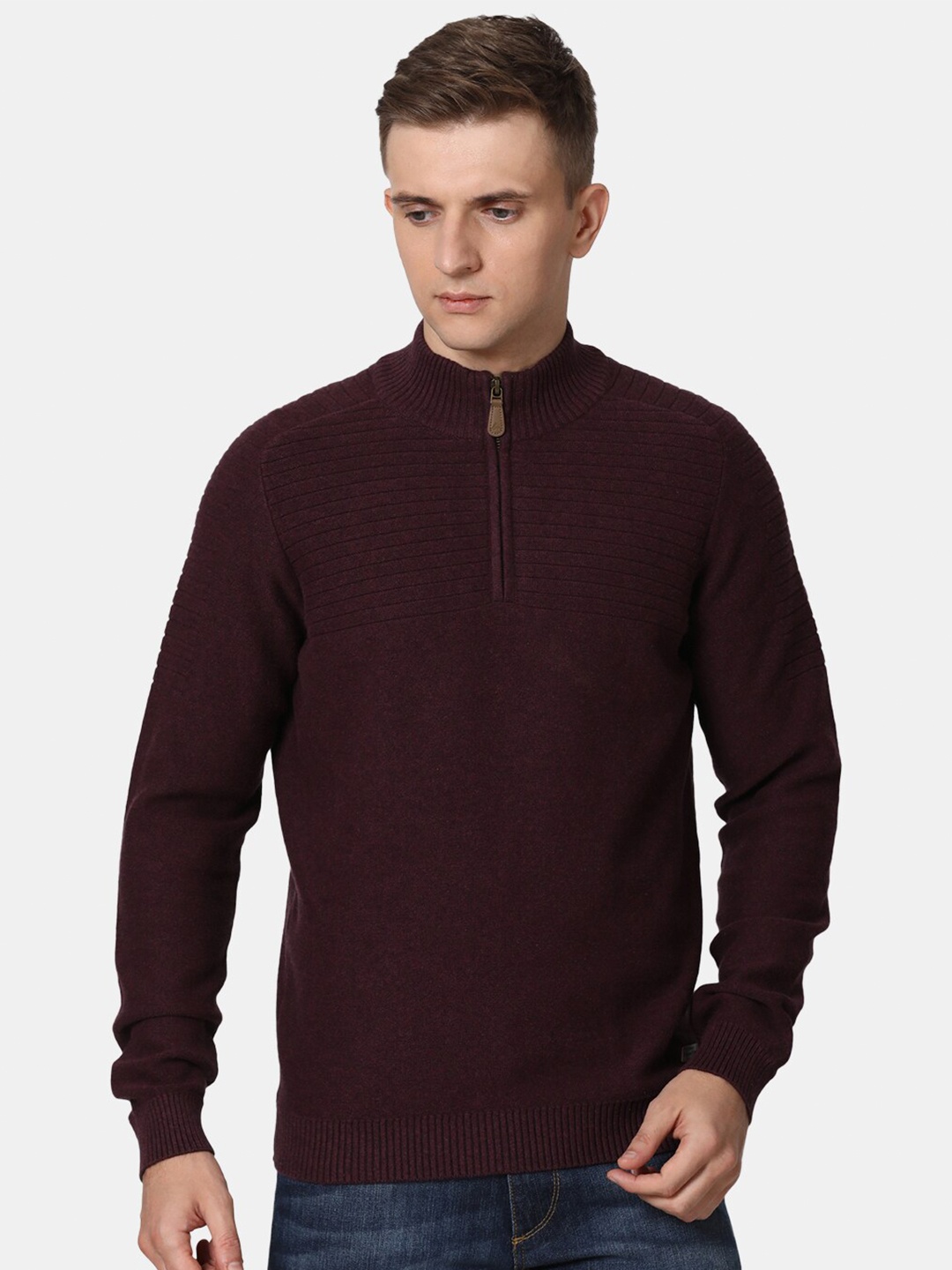 

t-base Men Maroon Pure Cotton Pullover