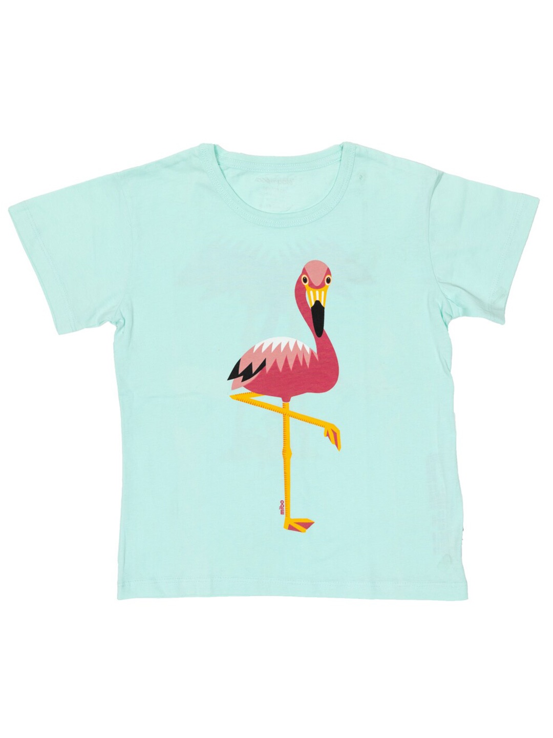 

Nino Bambino Kids Turquoise Blue Pink Printed Tropical Organic Cotton T-shirt