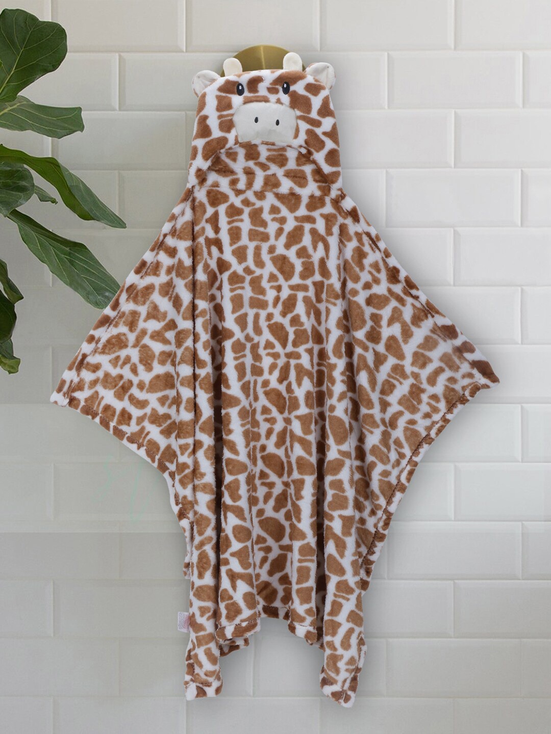 

POKORY Kids White & Brown Geometric Printed 110 GSM Single Bed Blanket