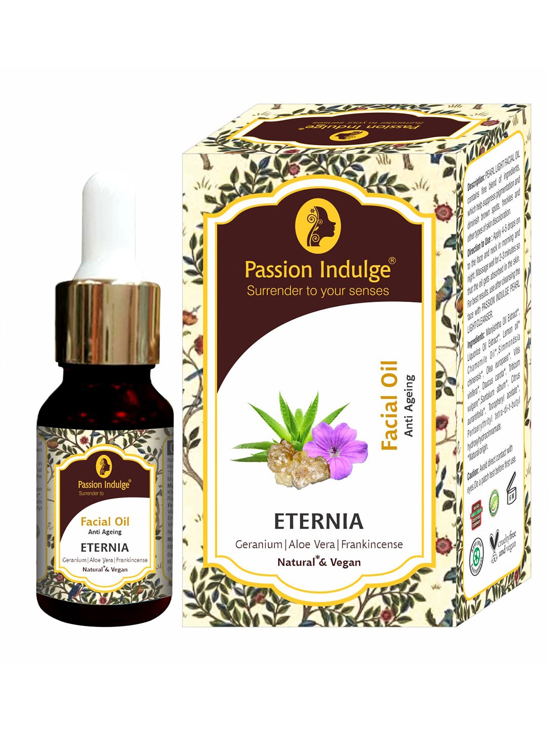 

Passion Indulge Natural Eternia for Anti Wrinkle Vegan Face Serum - 15 ml, White