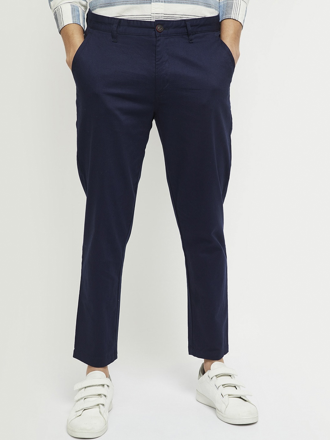 

max Men Blue Chinos Trousers