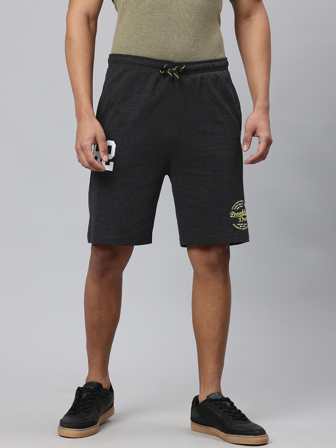 

ARDEUR Men Typography Printed Sports Shorts, Charcoal