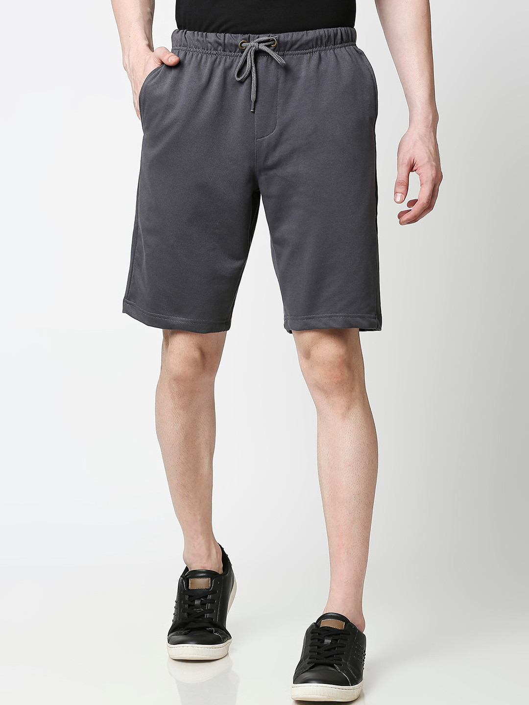 

Bewakoof Men Grey Cotton Regular Shorts